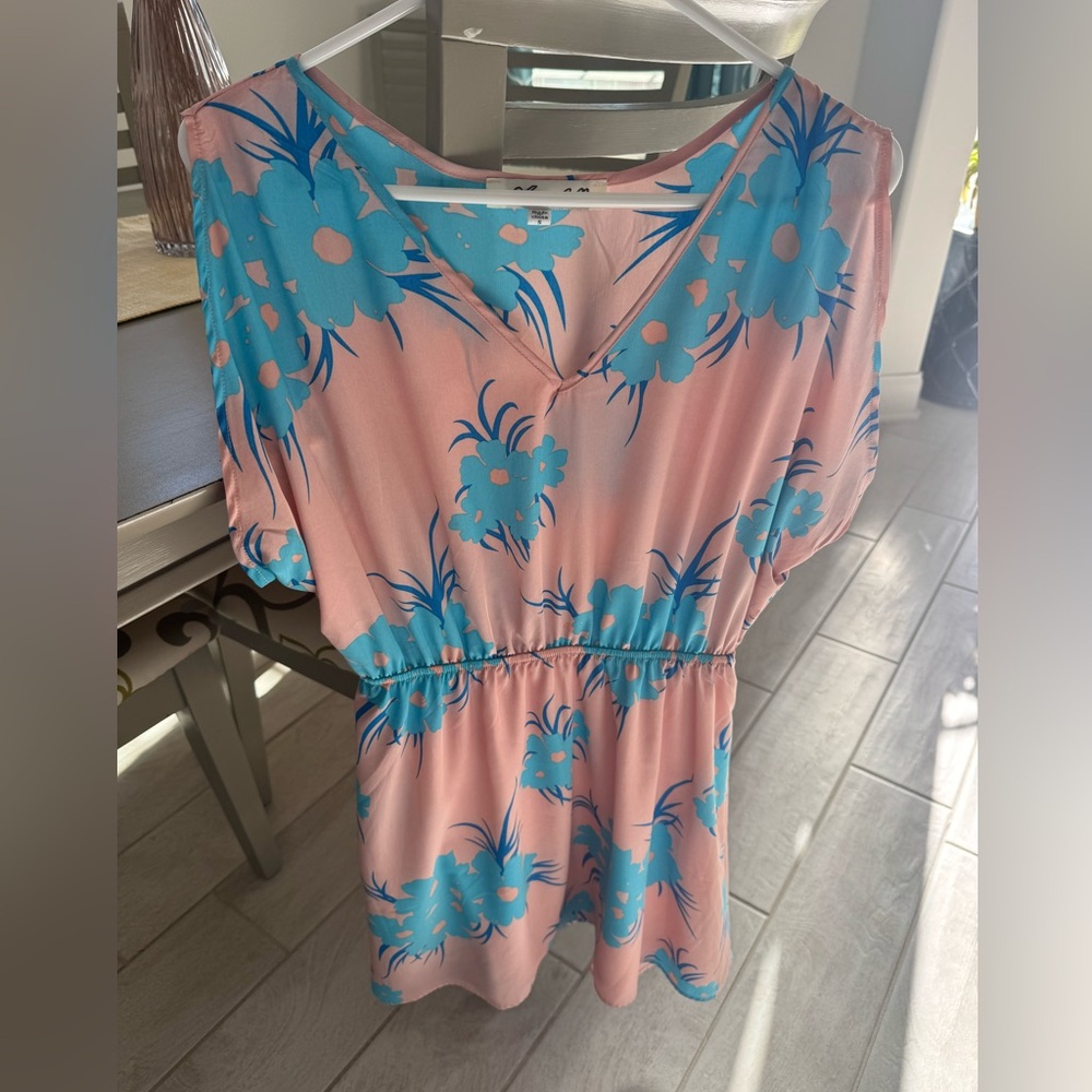 Women’s Pink Tropical Print Dress